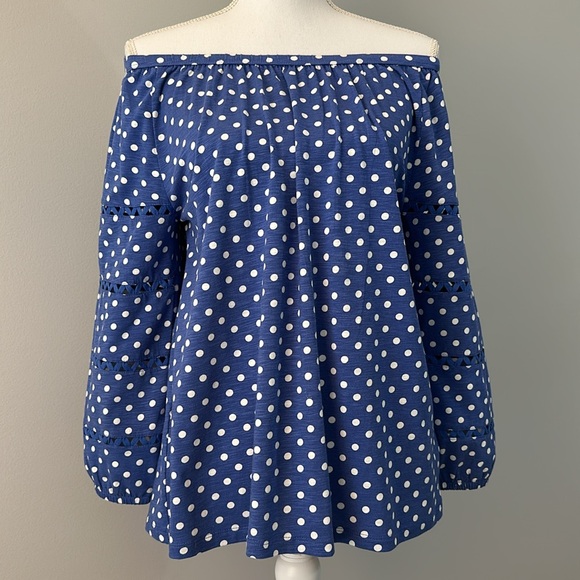 Talbot Blue Blouse with White Polkadots - Picture 2 of 5
